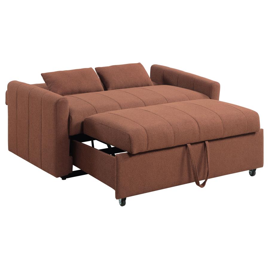 PORTLAND BOUCLE UPHOLSTERED SLEEPER SOFA BED COPPER