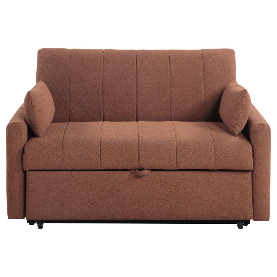 PORTLAND BOUCLE UPHOLSTERED SLEEPER SOFA BED COPPER