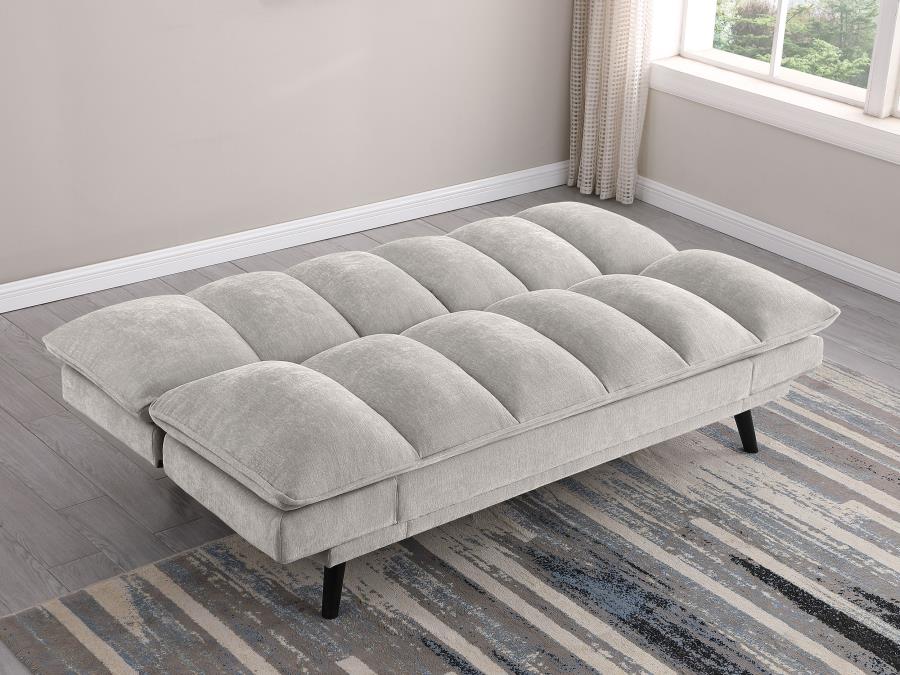 LAREDO UPHOLSTERED TUFTED CONVERTIBLE SOFA BED LIGHT GREY