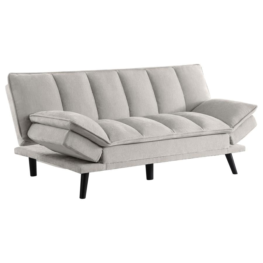 LAREDO UPHOLSTERED TUFTED CONVERTIBLE SOFA BED LIGHT GREY