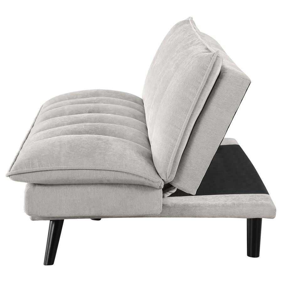 LAREDO UPHOLSTERED TUFTED CONVERTIBLE SOFA BED LIGHT GREY