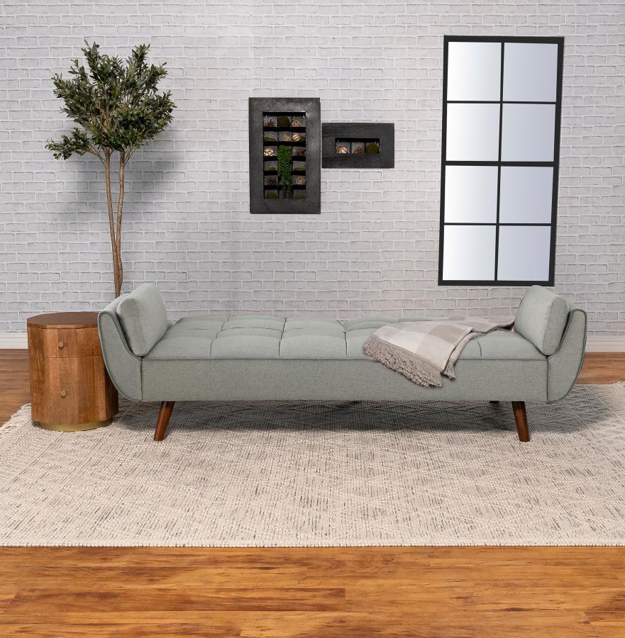 CAUFIELD UPHOLSTERED TUFTED CONVERTIBLE SOFA BED GREY