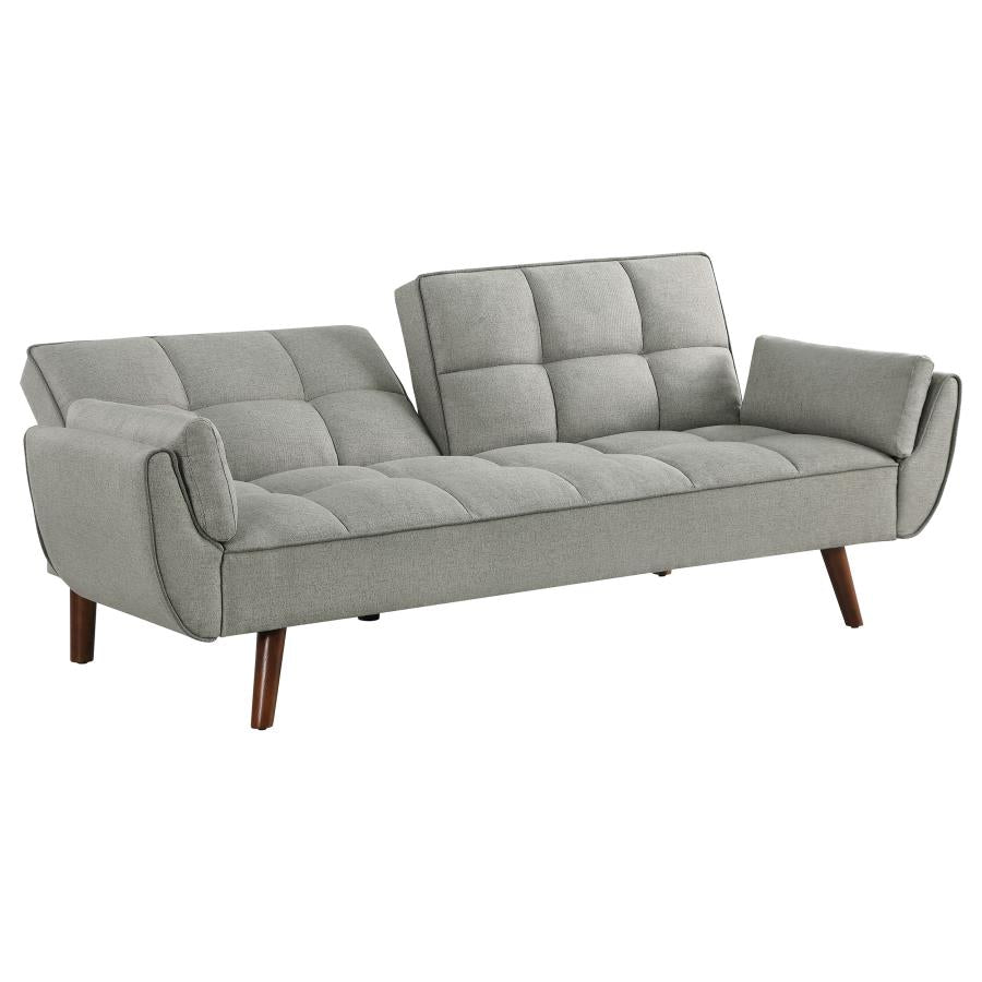 CAUFIELD UPHOLSTERED TUFTED CONVERTIBLE SOFA BED GREY