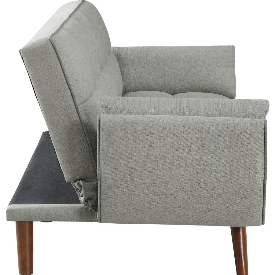 CAUFIELD UPHOLSTERED TUFTED CONVERTIBLE SOFA BED GREY