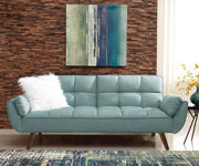 CAUFIELD UPHOLSTERED CONVERTIBLE SOFA BED TURQUOISE BLUE