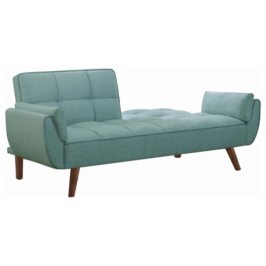 CAUFIELD UPHOLSTERED CONVERTIBLE SOFA BED TURQUOISE BLUE
