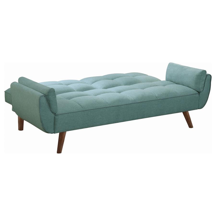 CAUFIELD UPHOLSTERED CONVERTIBLE SOFA BED TURQUOISE BLUE