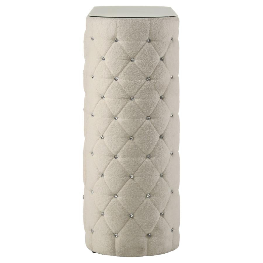 SONYA 5-DRAWER UPHOLSTERED BEDROOM CHEST OF DRAWERS IVORY