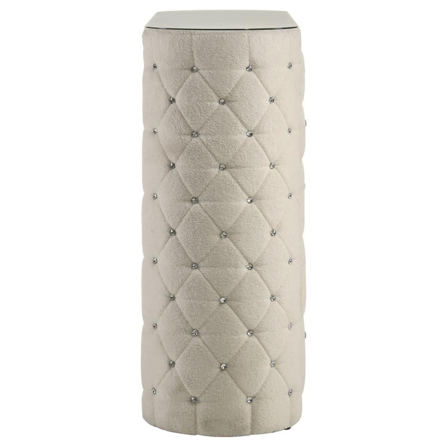 SONYA 5-DRAWER UPHOLSTERED BEDROOM CHEST OF DRAWERS IVORY