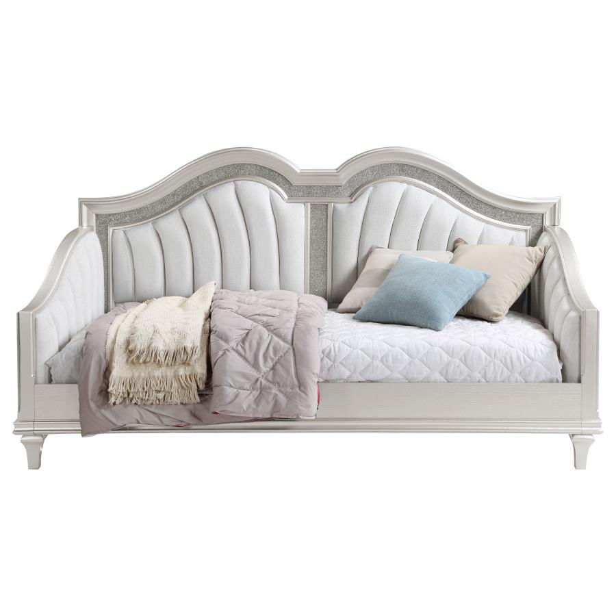 EVANGELINE UPHOLSTERED TWIN DAYBED SILVER OAK