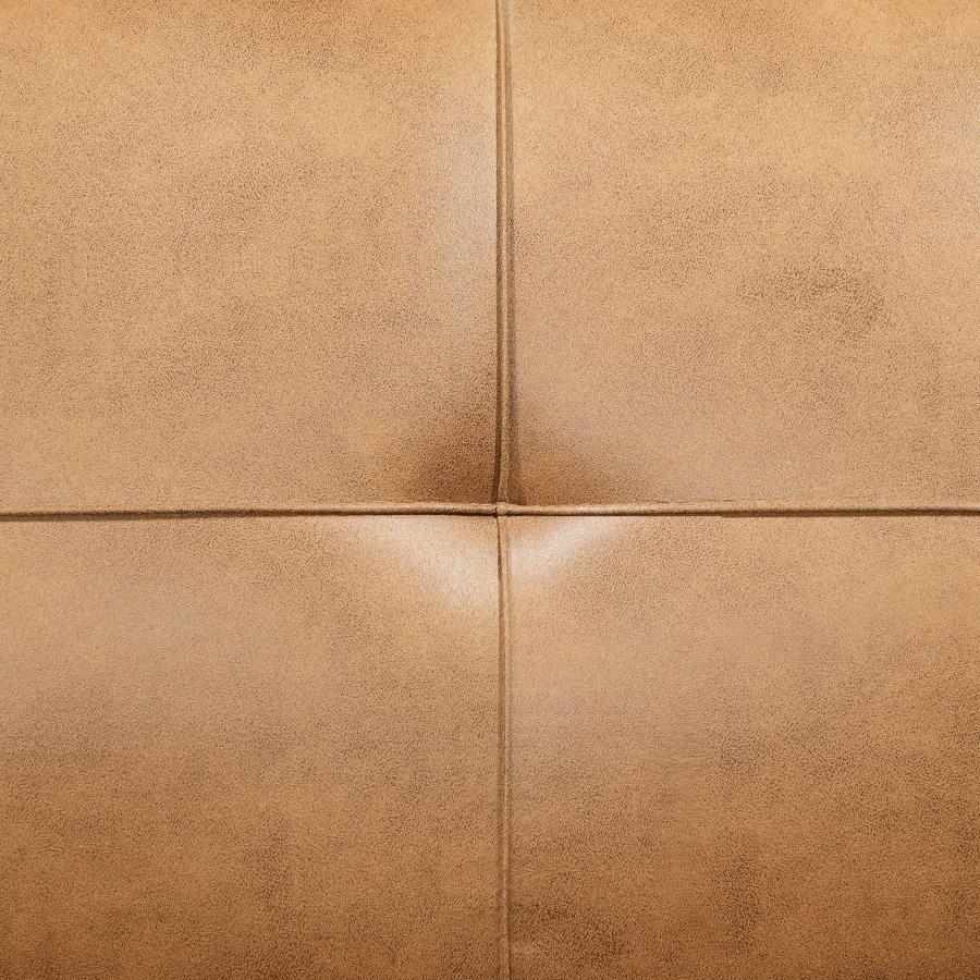 JENSON UPHOLSTERED TUFTED CONVERTIBLE SOFA BED SADDLE BROWN