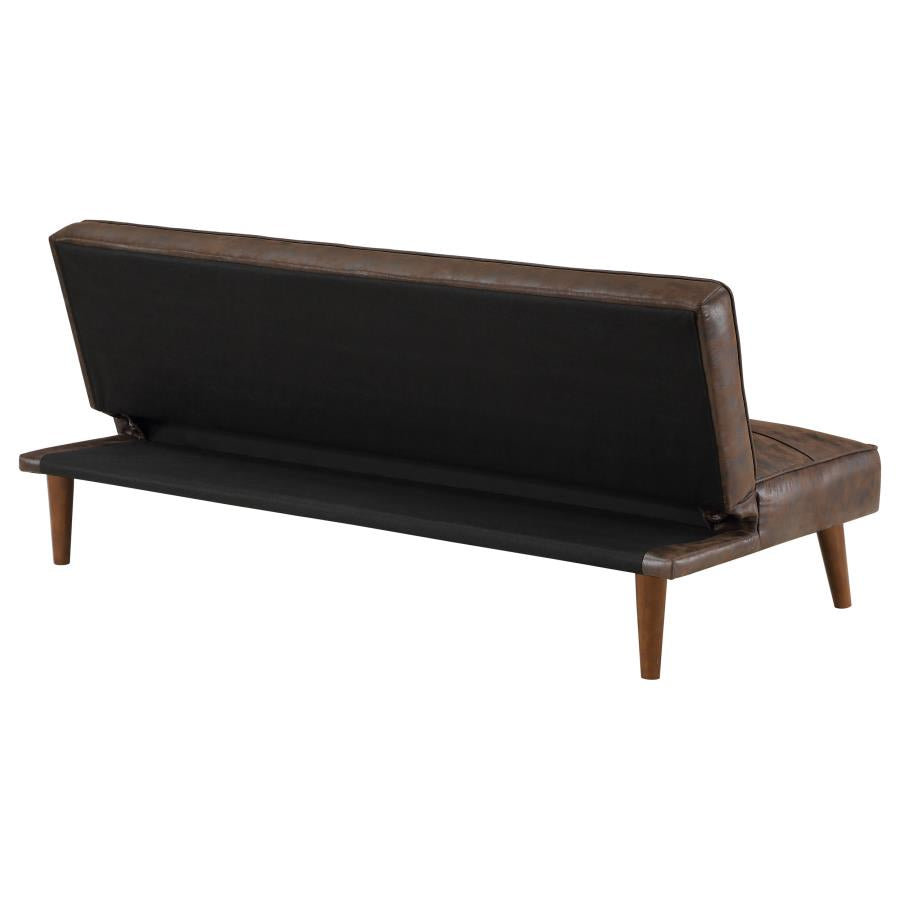 JENSON UPHOLSTERED TUFTED CONVERTIBLE SOFA BED DARK COFFEE
