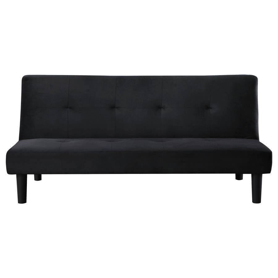 STANFORD UPHOLSTERED TUFTED CONVERTIBLE SOFA BED BLACK