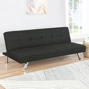 JOEL UPHOLSTERED TUFTED CONVERTIBLE SOFA BED BLACK