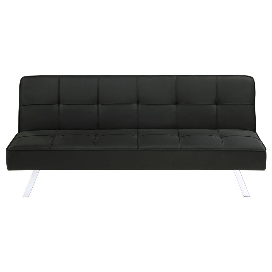 JOEL UPHOLSTERED TUFTED CONVERTIBLE SOFA BED BLACK