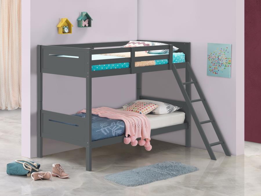 LITTLETON WOOD TWIN OVER TWIN BUNK BED