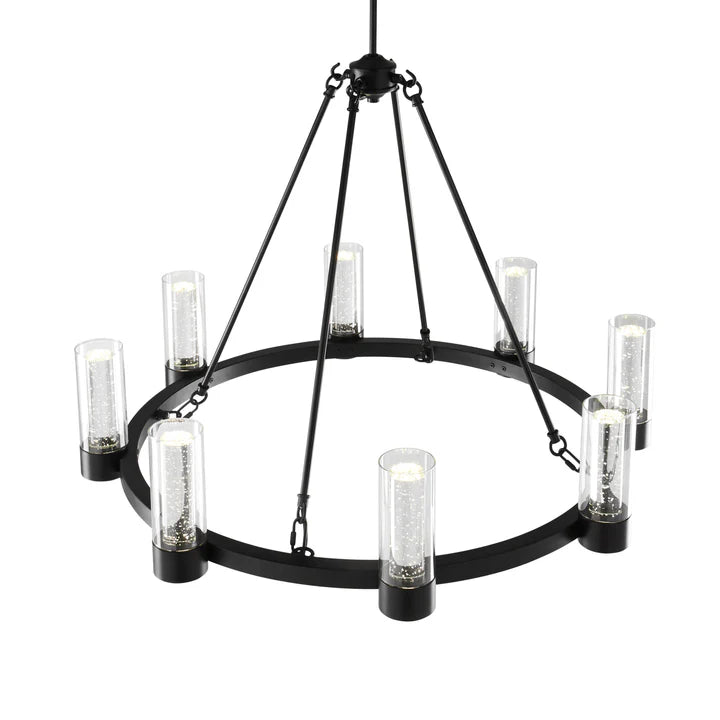 VICTORY 8 LIGHT CHANDELIER // MATTE BLACK