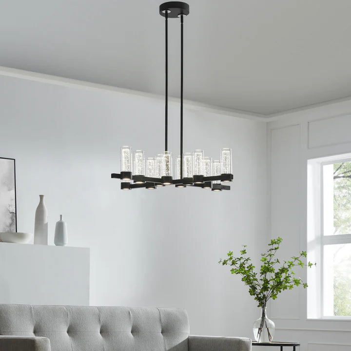 VICTORY 12 LIGHT CHANDELIER // MATTE BLACK