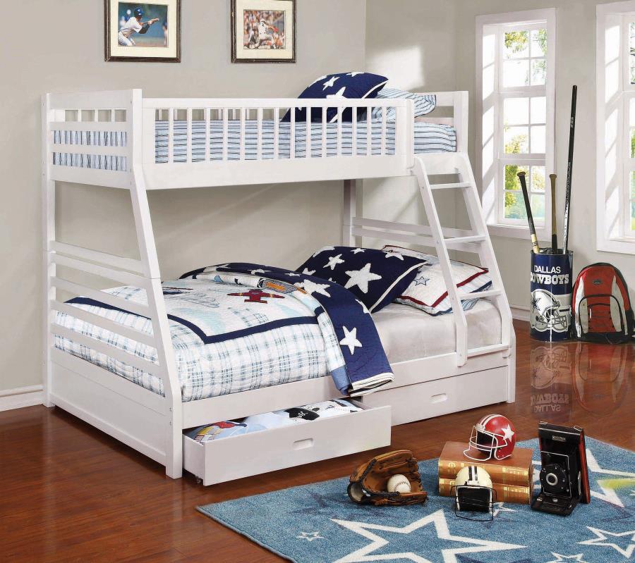 ASHTON 2-DRAWER WOOD TWIN OVER FULL BUNK BED