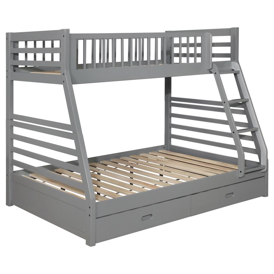 ASHTON 2-DRAWER WOOD TWIN OVER FULL BUNK BED