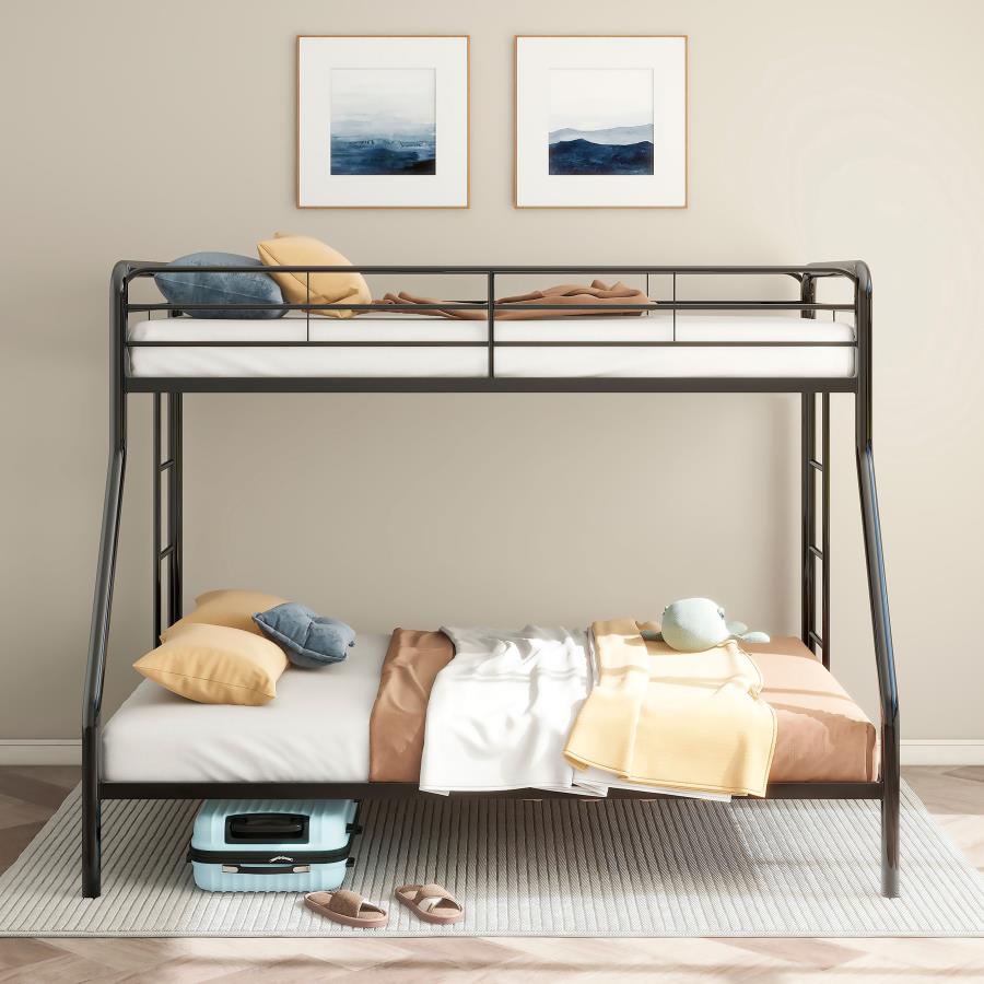 CARSON METAL TWIN OVER FULL BUNK BED GLOSSY