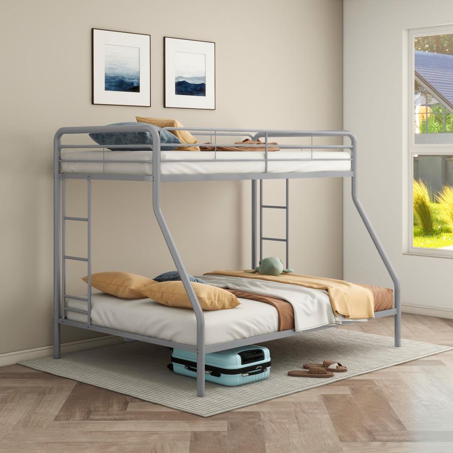 CARSON METAL TWIN OVER FULL BUNK BED GLOSSY