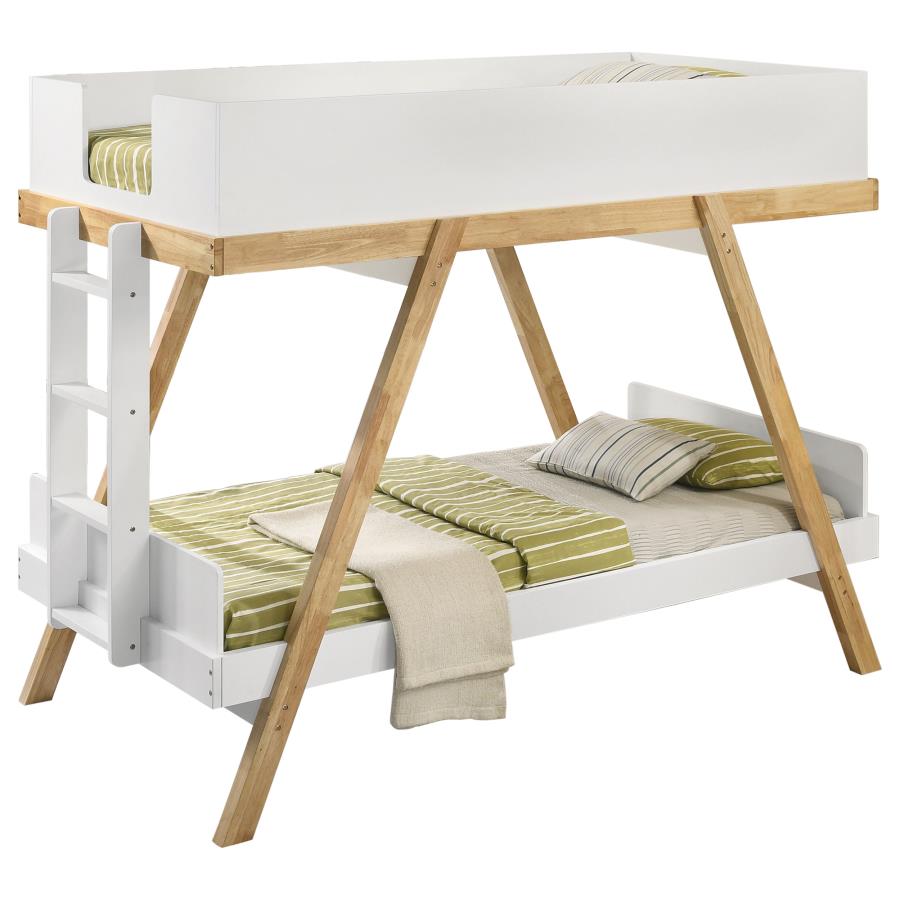 FRANKIE TWIN OVER TWIN BUNK BED WITH 7-INCH MATTRESSES