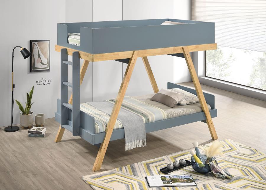 FRANKIE TWIN OVER TWIN BUNK BED WITH 7-INCH MATTRESSES