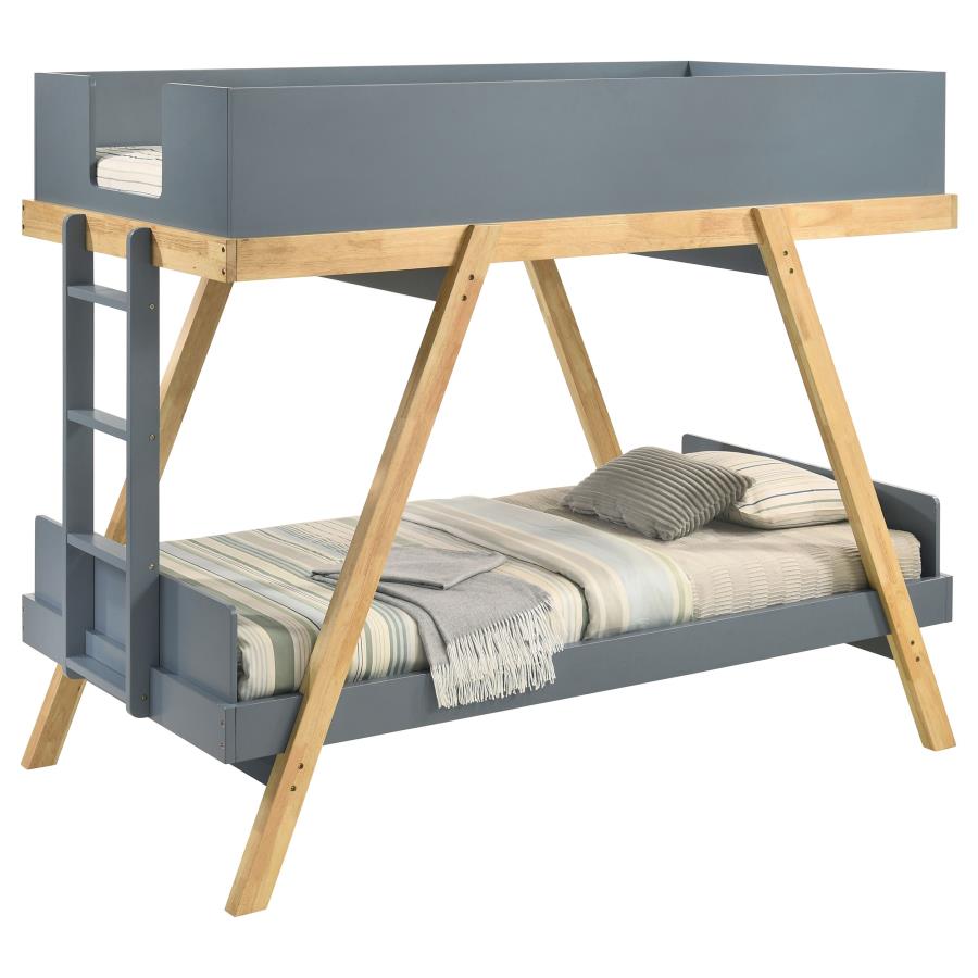 FRANKIE TWIN OVER TWIN BUNK BED WITH 7-INCH MATTRESSES