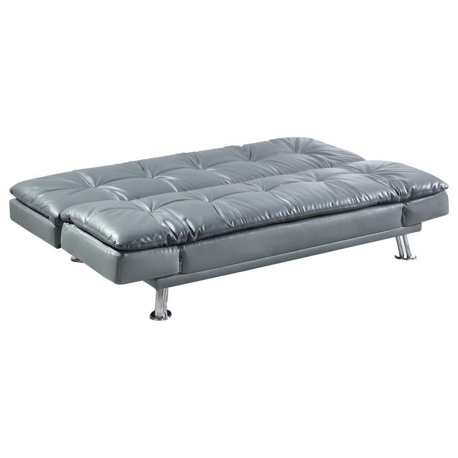 DILLESTON UPHOLSTERED TUFTED CONVERTIBLE SOFA BED GREY
