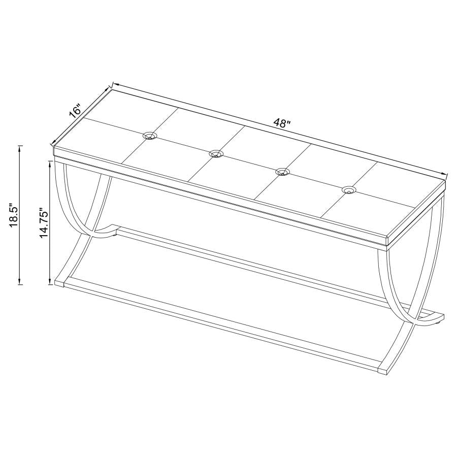 WALTON LEATHERETTE UPHOLSTERED TUFTED ACCENT BENCH WHITE