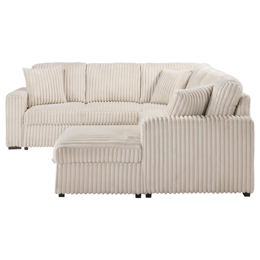DEVONSHIRE SLEEPER SECTIONAL SOFA STORAGE CHAISE CAMEL