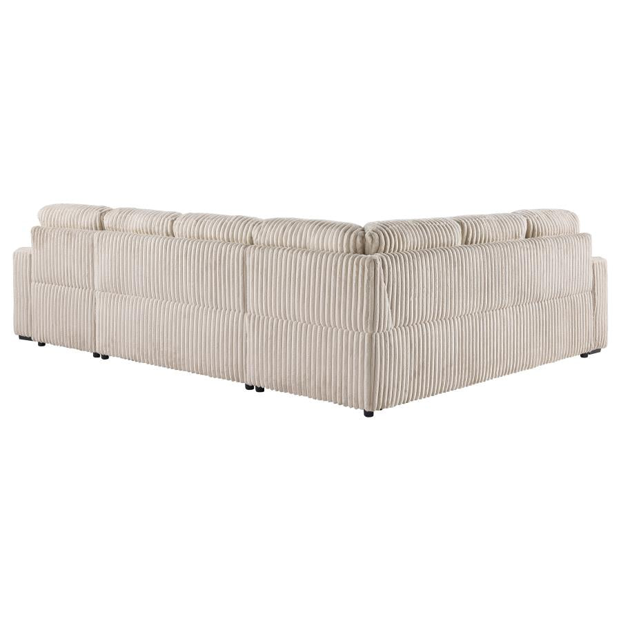 DEVONSHIRE SLEEPER SECTIONAL SOFA STORAGE CHAISE CAMEL