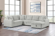 DEVONSHIRE SLEEPER SECTIONAL SOFA STORAGE CHAISE GREY