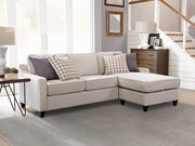 MCLOUGHLIN UPHOLSTERED SLOPED ARM SECTIONAL SOFA PLATINUM
