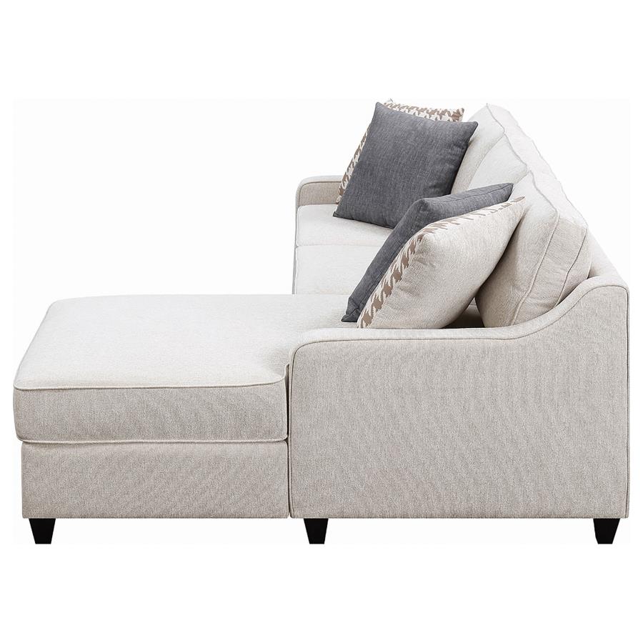 MCLOUGHLIN UPHOLSTERED SLOPED ARM SECTIONAL SOFA PLATINUM