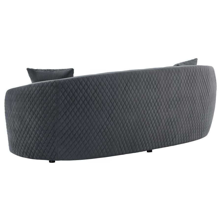 BROOKSIDE 2-PIECE VELVET UPHOLSTERED SOFA SET DARK GREY