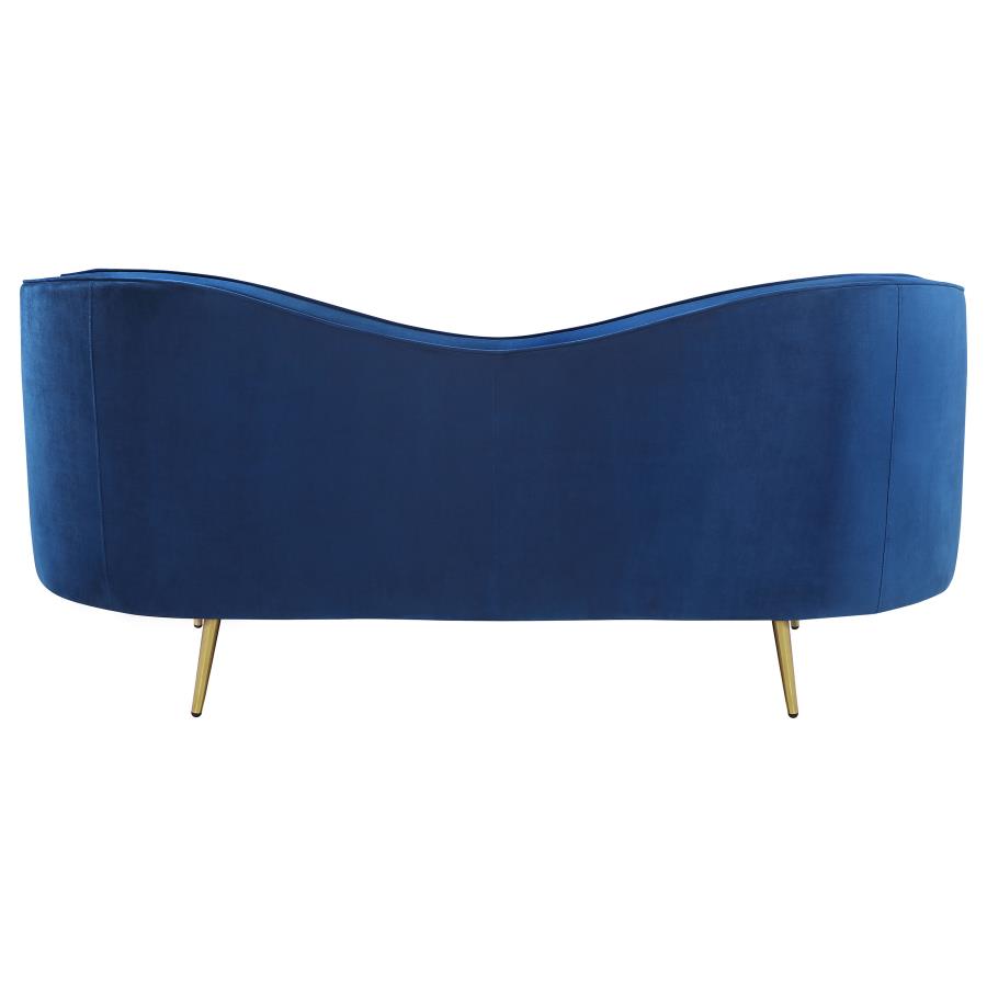 SOPHIA UPHOLSTERED CHANNEL TUFTED LOVESEAT BLUE