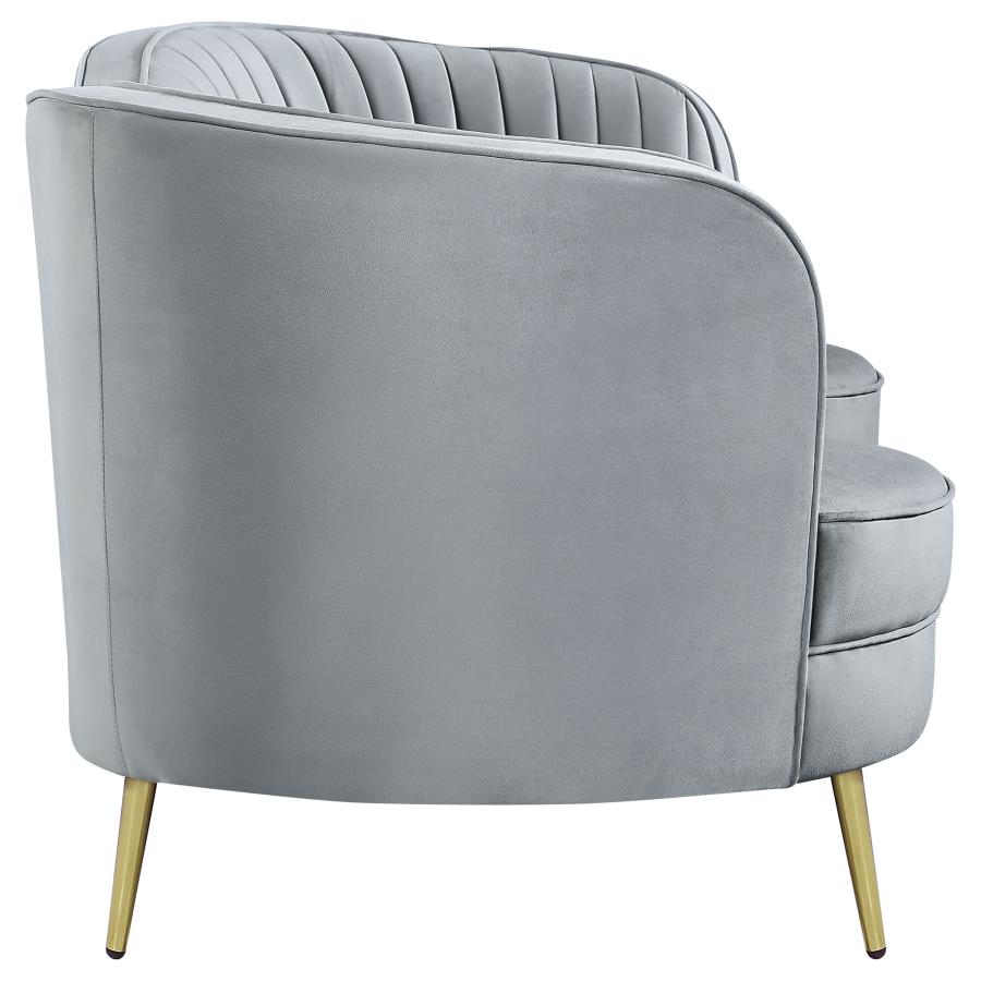 SOPHIA UPHOLSTERED CHANNEL TUFTED LOVESEAT GREY