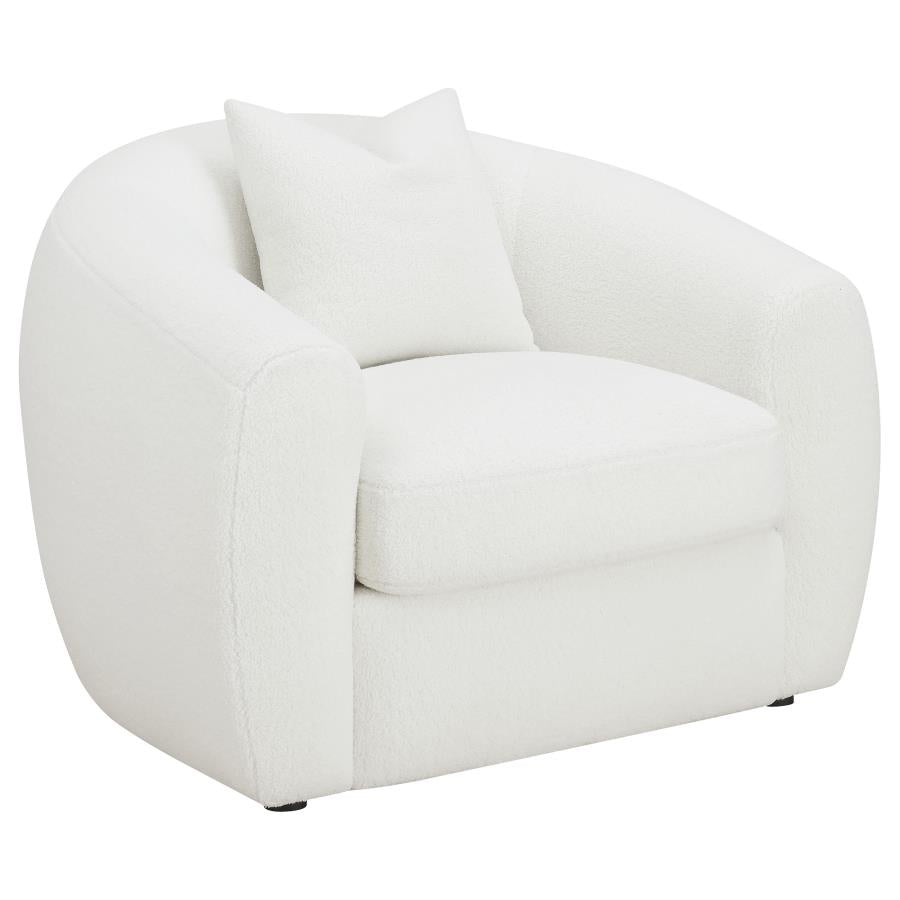 ISABELLA 3-PIECE FAUX SHEEPSKIN UPHOLSTERED SOFA SET NATURAL