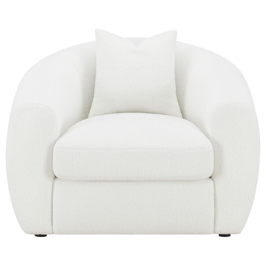 ISABELLA 3-PIECE FAUX SHEEPSKIN UPHOLSTERED SOFA SET NATURAL