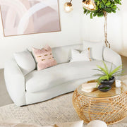 ISABELLA FAUX SHEEPSKIN UPHOLSTERED SOFA NATURAL