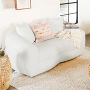 ISABELLA FAUX SHEEPSKIN UPHOLSTERED LOVESEAT NATURAL