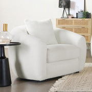ISABELLA FAUX SHEEPSKIN UPHOLSTERED ACCENT CHAIR NATURAL