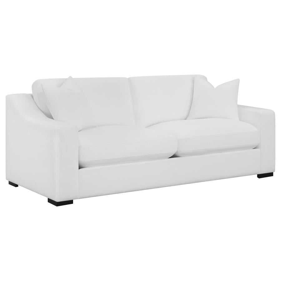 ASHLYN 3-PIECE UPHOLSTERED SLOPED ARM SOFA SET WHITE