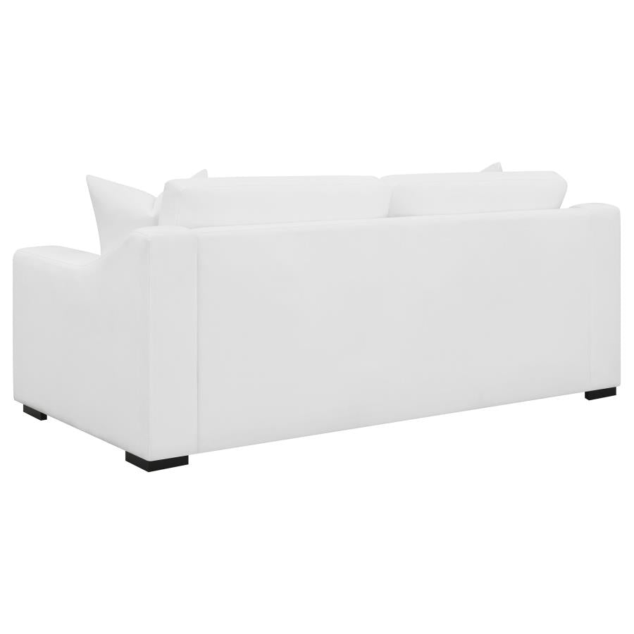 ASHLYN 3-PIECE UPHOLSTERED SLOPED ARM SOFA SET WHITE