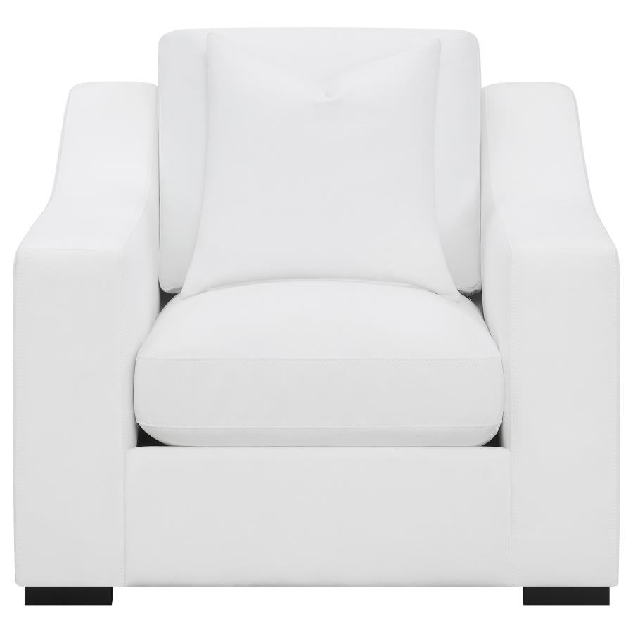 ASHLYN 3-PIECE UPHOLSTERED SLOPED ARM SOFA SET WHITE