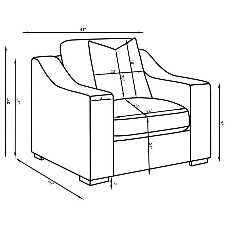 ASHLYN 3-PIECE UPHOLSTERED SLOPED ARM SOFA SET WHITE