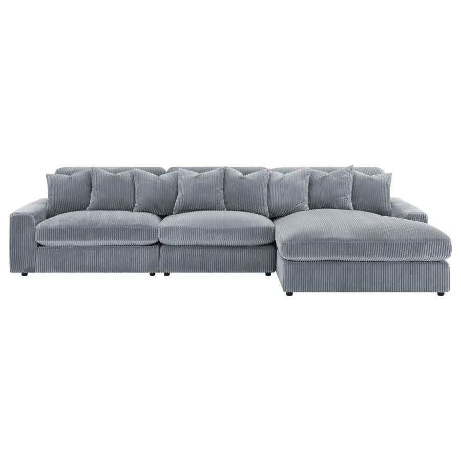 BLAINE UPHOLSTERED REVERSIBLE CHAISE SECTIONAL SOFA FOG