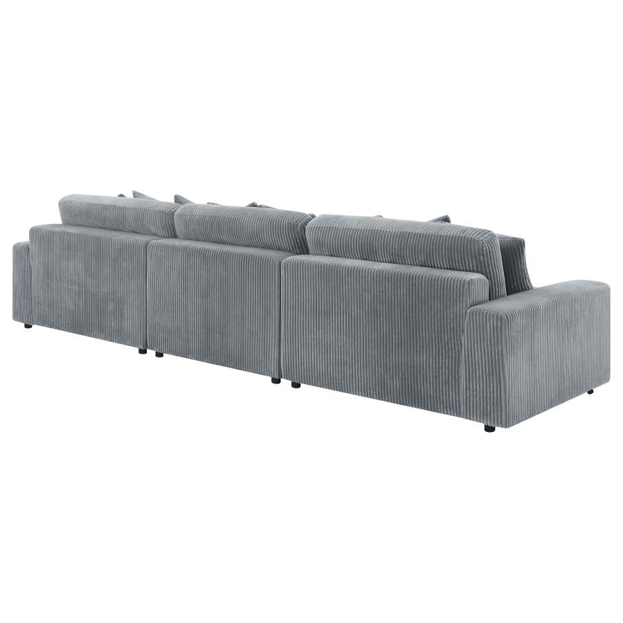 BLAINE UPHOLSTERED REVERSIBLE CHAISE SECTIONAL SOFA FOG